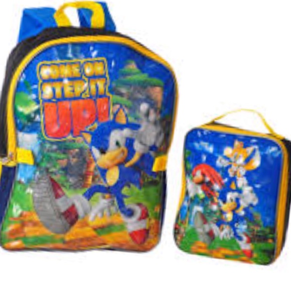 sonic the hedgehog backpack and lunchbox